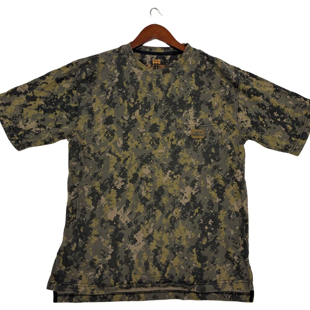 CIBSIU Digital Camo Shirt Men M Short Sleeve Military Tactical Pocket T-Shirt